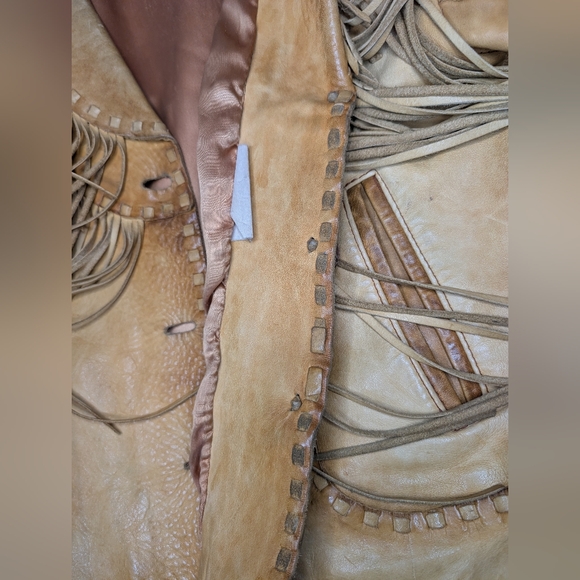 Danier Tan Leather Fringe Jacket - Picture 15 of 16